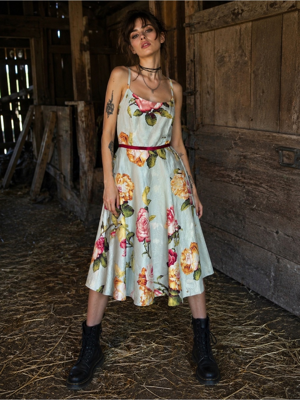 Moods Retro Fairycore Vintage Y2K 90’s Dress Jacquard Fabric Vibrant Colors 🌹